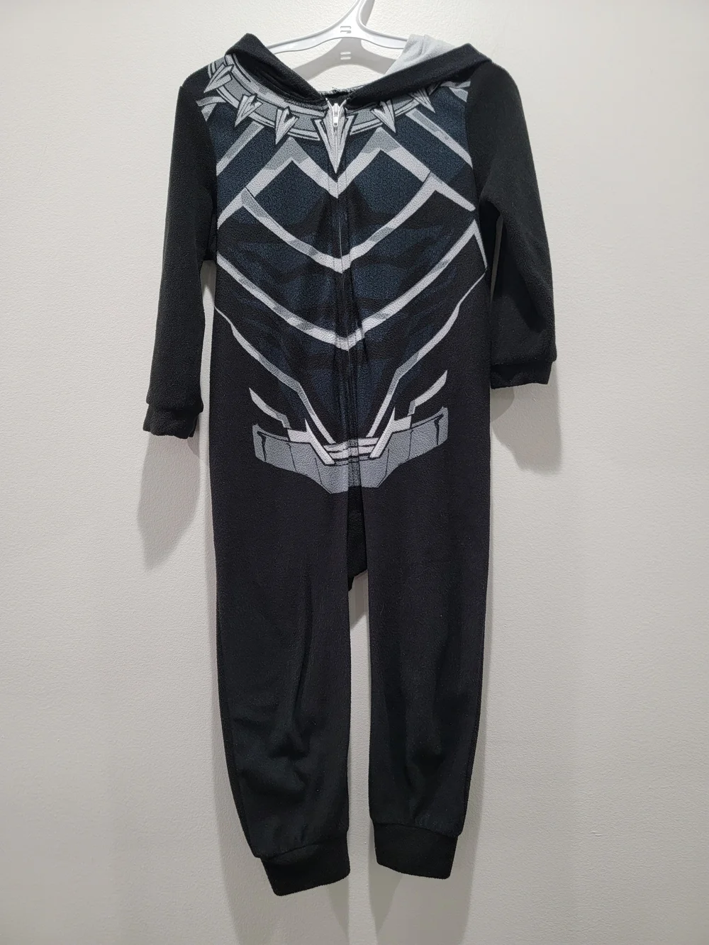Marvel Black Panther Kids One-Piece Footie Hoodie Pjs Sz 4